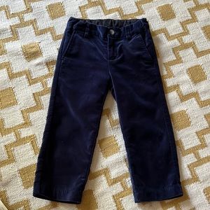 Janie and Jack Boys Velvet Dark Blue pants 2yo